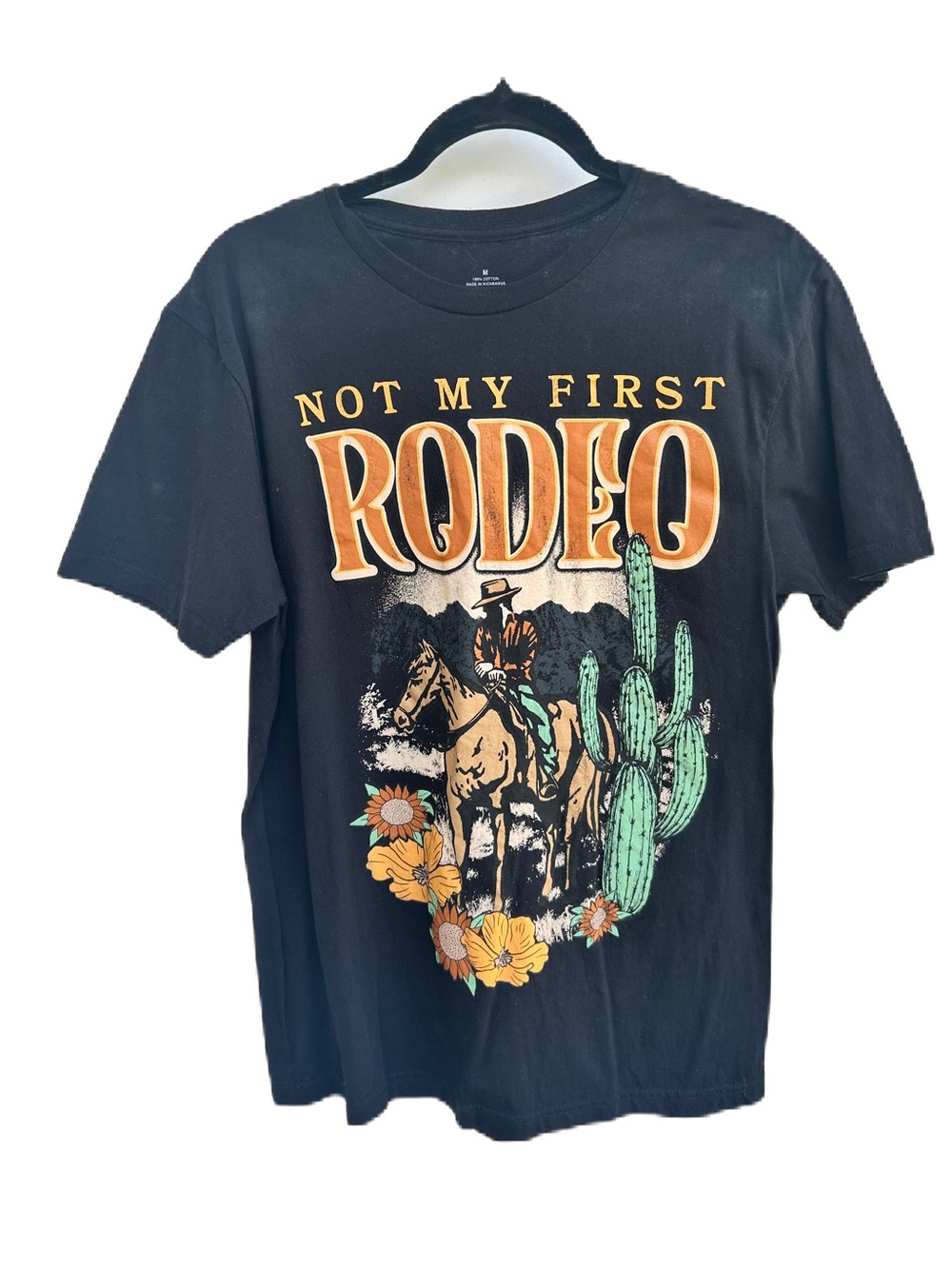 Not My First Rodeo Graphic Tee - Black. SZ MED. EC